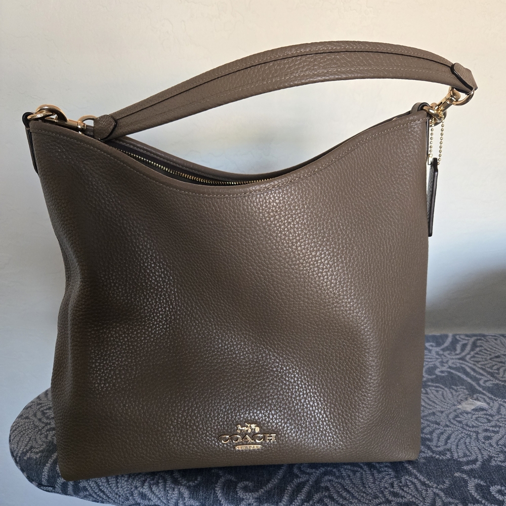 Coach Stone Leather Hobo Bag
